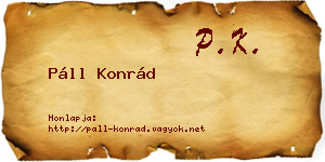 Páll Konrád névjegykártya